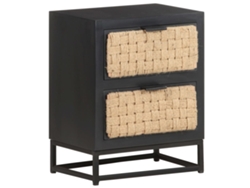Mesita de Noche 40X30X50 Cm Madera de Mango Maciza