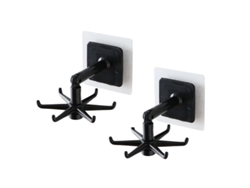 2026-linjou 2 Unidades Soporte Para Utensilios De Cocina Con Gancho Giratorio 360 Grados Autoadehesivo (negro)