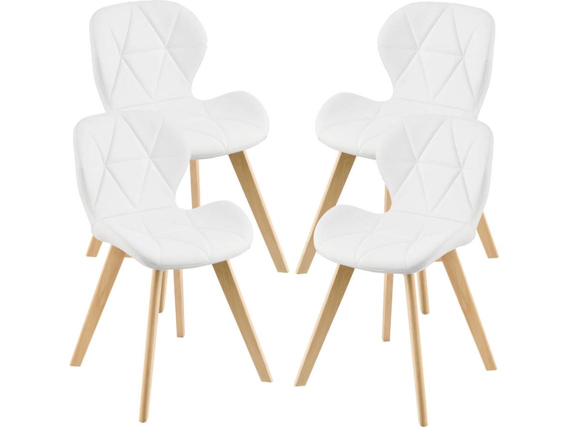 Conjunto de 4 sillas de Comedor [en.casa]  Älmhult 78x47x52 cm - Blanco