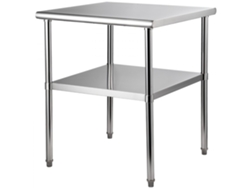 Mesa de Trabajo de Acero Inoxidable 76x76x91cm con Estante Ajustable Tekmaquinas
