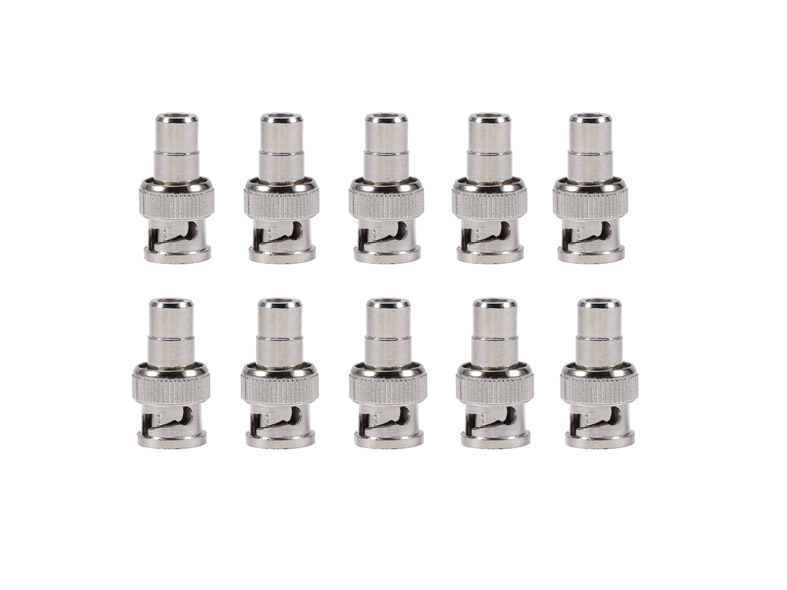 10 Adaptadores De Conector Bnc Macho A Rca Hembra Para Sistema De Cctv