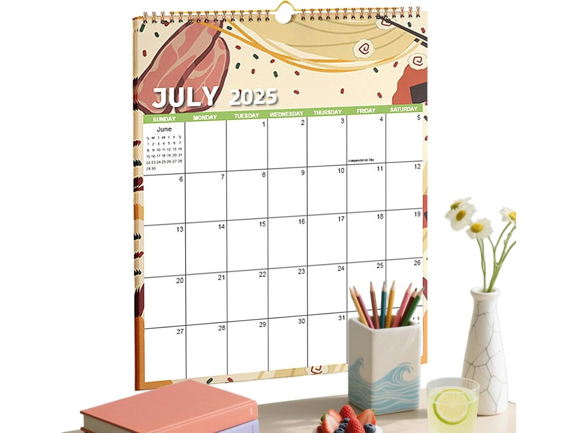 Calendario De Pared 2025-2026, Planificador Mensual, De Julio De 2025 A Diciembre De 2026