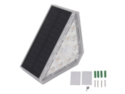 Rebe-2 Set Luces Solares Para Escaleras 9 Leds Impermeables Ip68 Para Jardín Patio Pasillos Terraza