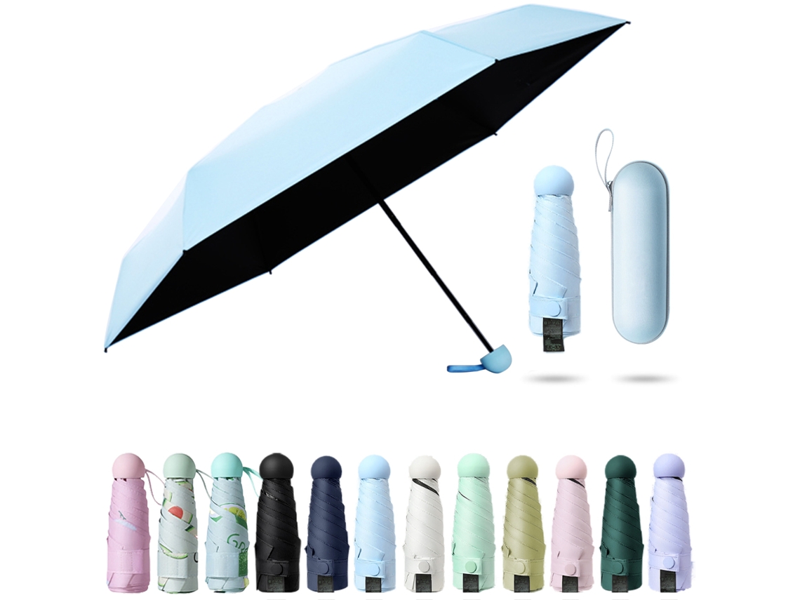 Sombrilla Plegable Ultraligera Con Protección Uv Y Contra La Lluvia, Ideal Para Viajar, Para Niñas Y Mujeres.