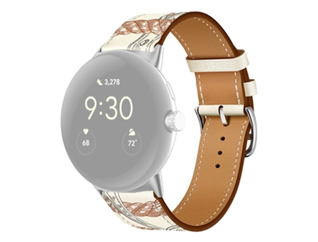 Correa de piel auténtica con hebilla para Google Pixel Watch - blanco impreso