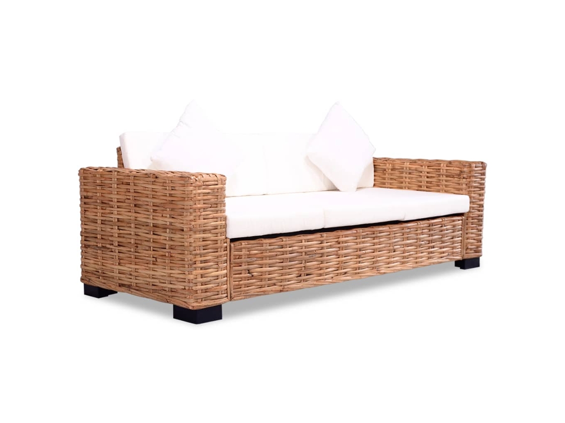 Sofá de 3 plazas en mimbre auténtico, DKD HOME DECOR