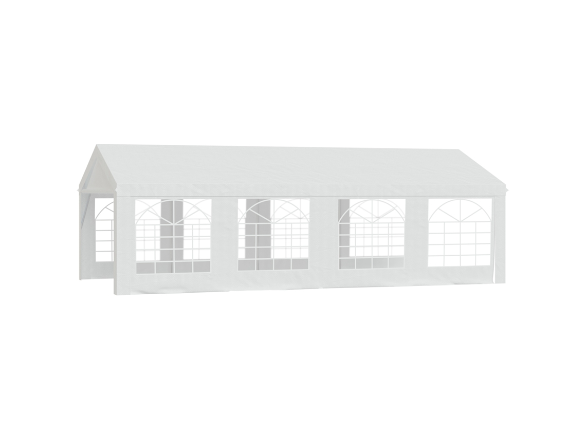 VPMKP - Gazebo de jardín Outsunny exterior carpa para fiestas 4x8 m polietileno ventanas acero galvanizado