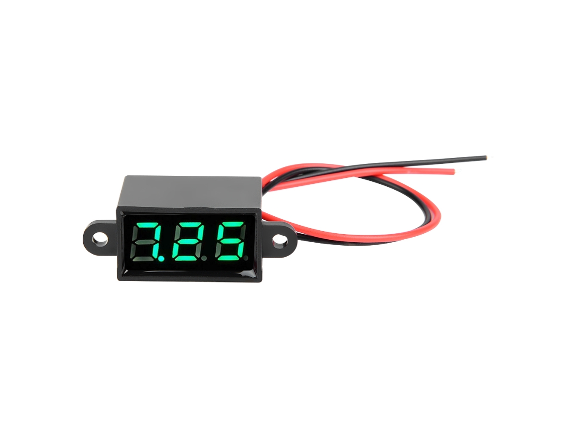 Voltímetro Digital De 0.28 Pulgadas De Dos Hilos Cc 3.0-30v Con Pantalla Led Impermeable (verde)