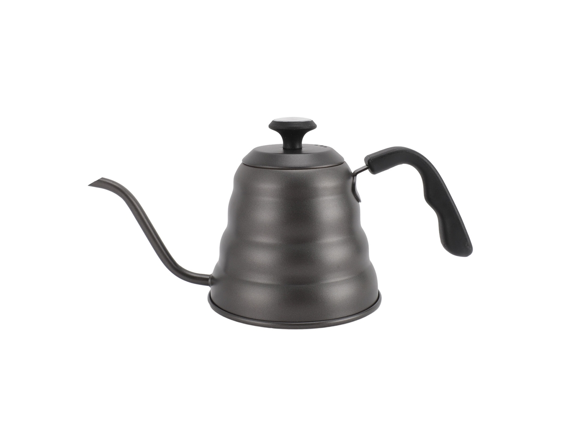 Hervidor de acero inoxidable de 1200 ml con pico de cuello de cisne y termómetro para verter café en placa de inducción.