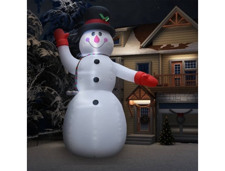 vidaXL Muñeco de nieve inflable de Navidad con LED IP44 600 cm XXL