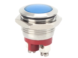 Luz Indicadora Led De 0,6 Pulgadas, Señal Brillante, Base Ignífuga, Resistente Al Agua Ip66, Universal, Azul.