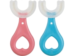 Cepillo de dientes infantil en forma de U, de uso manual, con cabezal de silicona suave, apto para niños de todas las edades, diseño GOKOCO (2 unidades).