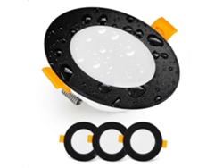 Rebe-focos De Techo Led Ip54, Blanco Cálido 3000k | Pack De 3 Focos Redondos Extraplanos 7w/700 Lúmenes, Negro
