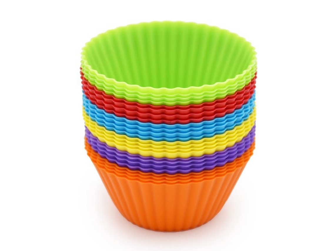 Omni-molde De Silicona Para Cupcakes Reutilizable, 24 Piezas Multicolor, Antiadherente, Horno Seguro