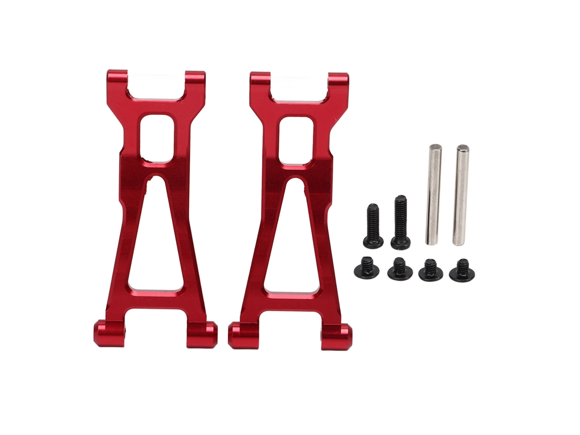 2 Brazos Inferiores Traseros De Aluminio Para Coches De Control Remoto A Escala 1/16, Brazo Oscilante De Suspensión, Rojo.