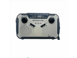 Radio solar portátil AM/FM con manivela, batería recargable de 4000 mAh, linterna LED y alarma SOS. Ideal para emergencias y acampadas. Viewleaf