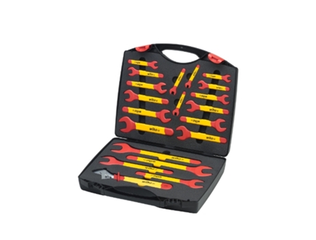 WIHA Juego de llaves planas de una boca aisladas de 6 -32 mm de 21 unid. incl. caja de herramientas (43022)