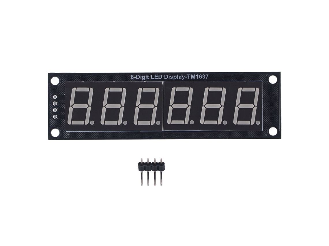 Módulo De Display De 6 Dígitos De 7 Segmentos 0.56in Con Controlador Tm1637 Tubo Led Digital 5v 2pin Io