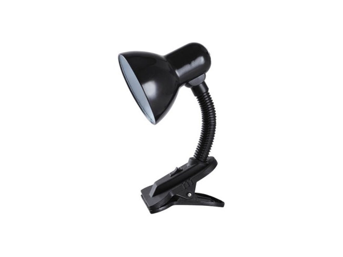 Lámpara de mesa Saidu E27 con abrazadera GSC negra