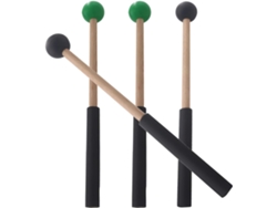 Juego De 2 Pares De Baquetas Para Marimba Con Mangos Ergonómicos, Color Negro Y Verde.