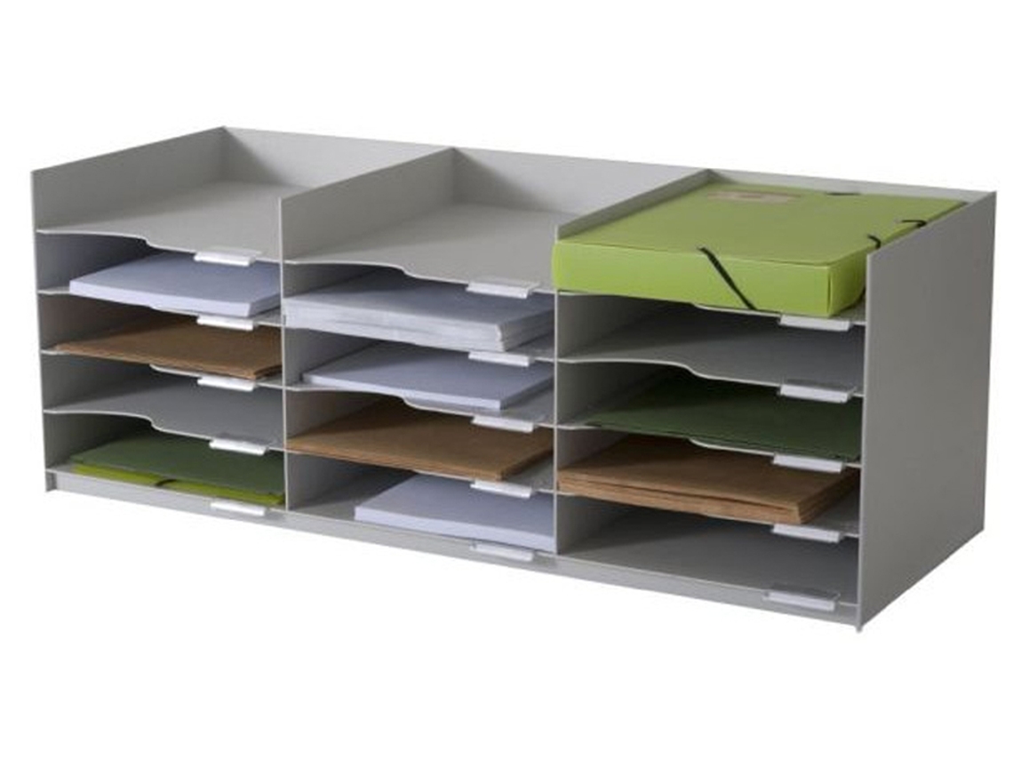 Caja de Formulario de Estación de Clasificación PAPERFLOW 15 Compartimentos Gris