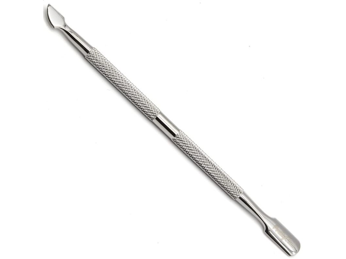 Empujador De Cutículas Metálico De Doble Cara Para Manicura Y Pedicura, Acero Inoxidable, Borde Curvo.