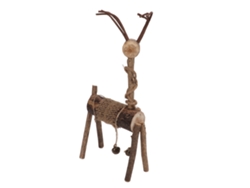 Par de adornos de ciervos de madera para decoración y regalos