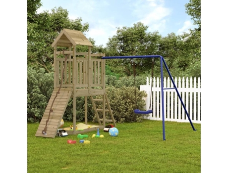 vidaXL Parque infantil de exterior madera de pino impregnada