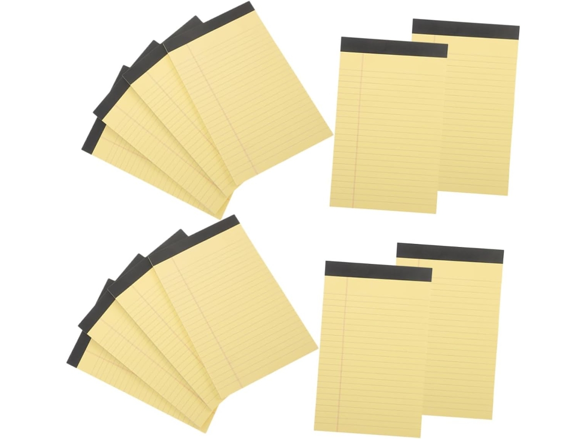 Bloc De Notas Compacto Y Portátil De 50 Hojas Con Líneas Amarillas, Papel Legal Borrable, Cuadernos Para Oficina