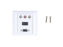 Toma De Pared Para Audio Y Video, Panel Multimedia, 1080p, Resistente A Impactos, Fácil Instalación.