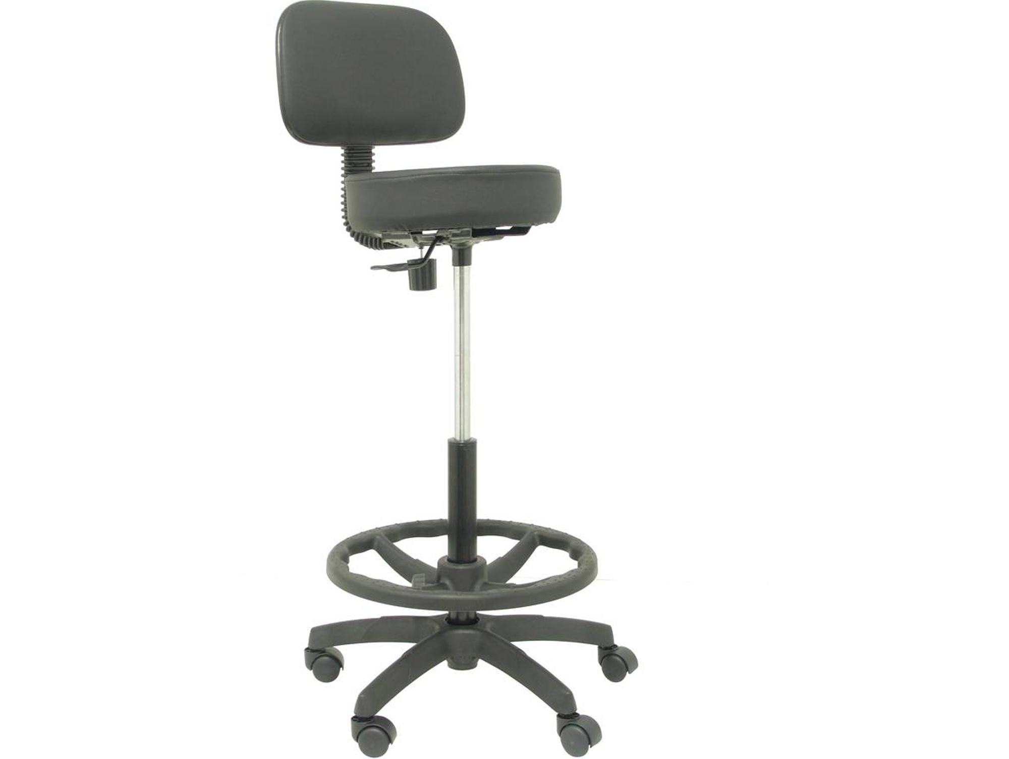 Silla Alta de Oficina PIQUERAS Y CRESPO Llanos Negro (Piel Sintética)