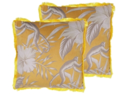 Juego de cojines decorativos BELIANI Manju de Poliéster Amarillo 45x45x12