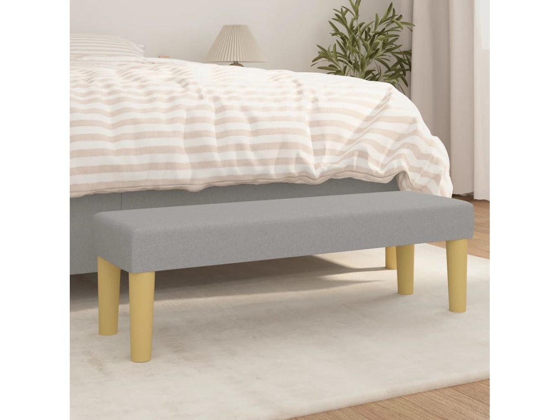 LOVELY HOME Taburete Banco 100X30X30 Cm Tela Gris Claro