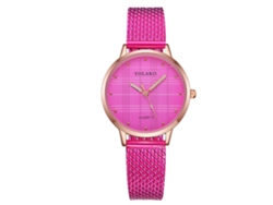 Relógio De Pulso De Quartzo Feminino Moda Com Pulseira Plástica Zhoulianfa (café)