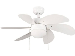 Ventilador de Techo CRISTALRECORD Tabit Blanco (55 W - Diámetro 76.2 cm)