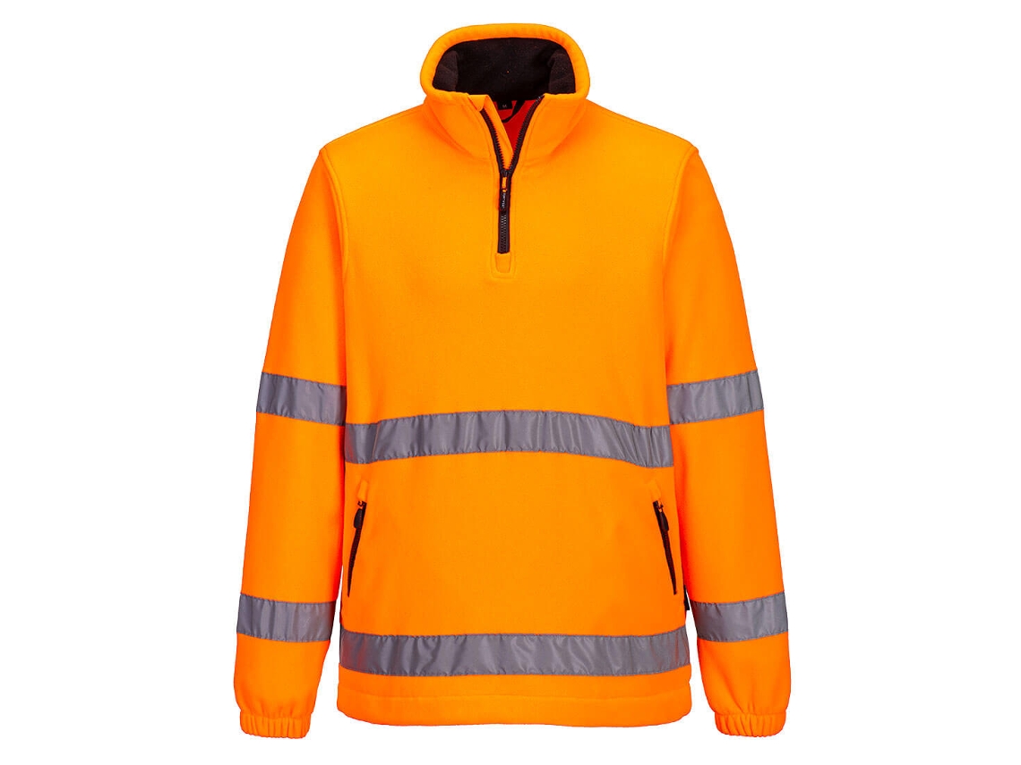 Forro de lana con cremallera de alta visibilidad de 1/2 pulgada – Amarillo cómodo y seguro / XXXL