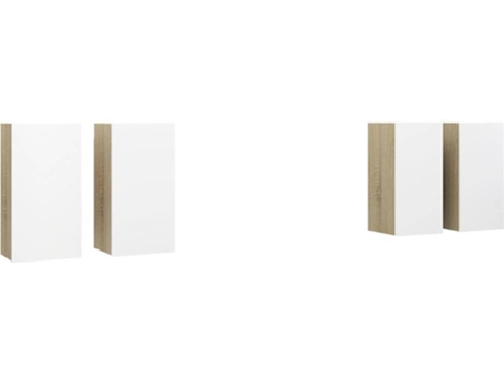 Conjunto 4 Mueble para la televisión VIDAXL Blanco Madera contrachapada (30.5x30x60 cm)