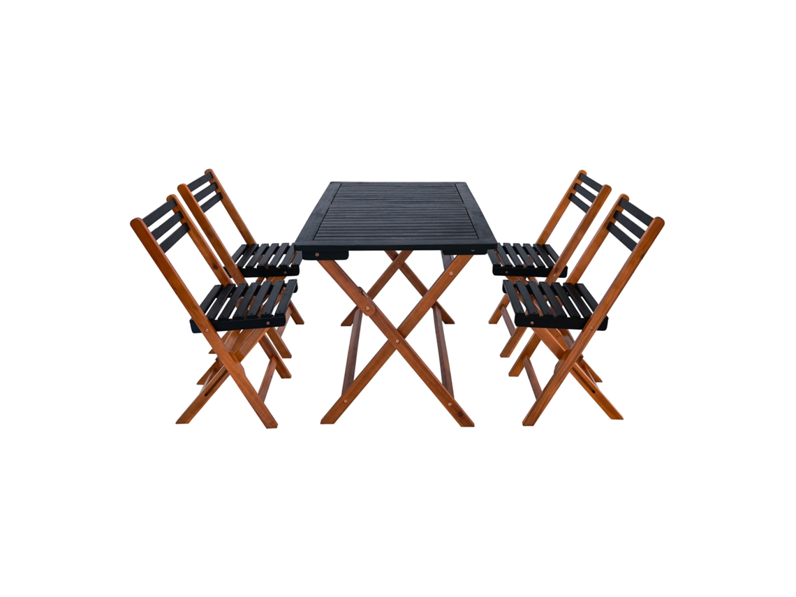 Set de muebles de jardín Altamura 5 piezas - EfectoMadera/Gris Certificación FSC [EN.CASA]