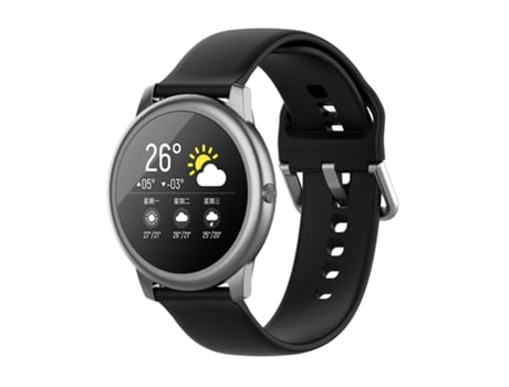 Correa de reloj inteligente para Xiaomi Haylou Solar LS05 con hebilla plateada de silicona de color sólido, Talla: 22 mm (negro)