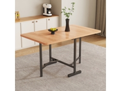 Mesa de Comedor Plegable MDF 120 x 80 cm Adecuada para 4 a 6 personas Estilo Natural