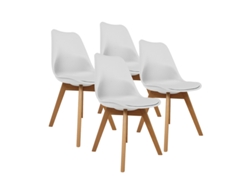 Conjunto de 4 Cadeiras de Jantar de Estilo Nórdico Cor Branca Modelo Dana FURNITURE STYLE