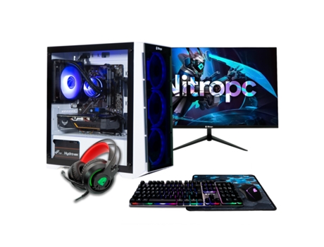 Portátil Gaming NITROPC Pack Gold Plus (AMD Ryzen 5 5600X - RTX 3050 8GB - RAM: 16GB - M.2 1TB - 24" )