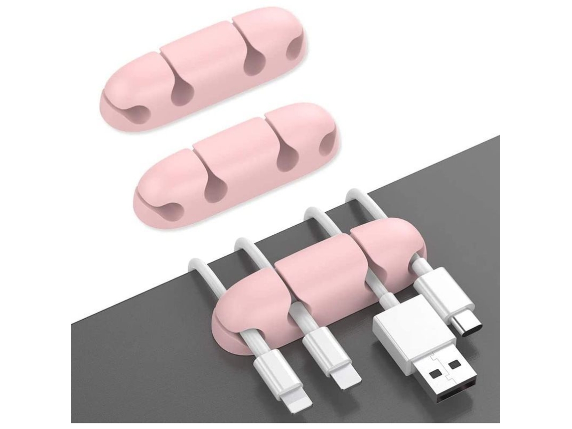 Paquete De 3 Organizadores De Cables De Escritorio Con Adhesivo Fuerte Para Cables Usb/cables De Alimentación, Con 4 Ranuras.