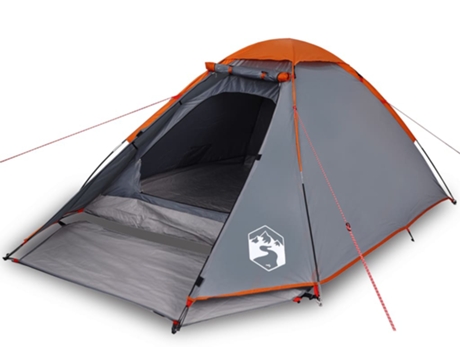 vidaXL Tienda de campaña iglú para 4 personas impermeable gris naranja