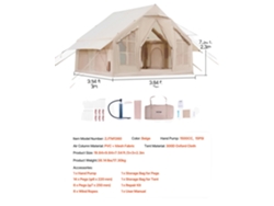 Tienda de campaña inflable, diseño espacioso de 3 x 3 m, tela Oxford 300D duradera, 3 x 3,1 m OEM