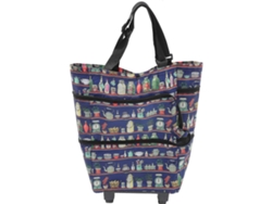 Bolsa de compras plegable con ruedas, carrito de compras portátil y plegable, diseño espacioso de lona para viajes y compras de comestibles. GOKOCO