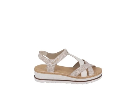 Sandalias de Mujer RIEKER Everest Abertas Velcro Piel Blanco (40)