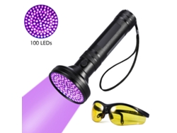 Rebe-linterna Uv Con 100 Leds Para Detectar Manchas De Mascotas Y Orina Linterna Negra Con Gafas Uv