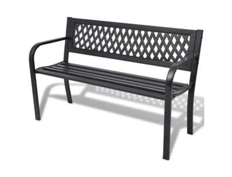 MAISON EXCLUSIVE - Banco de jardín 118 cm acero negro
