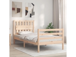 Marco de Cama con Cabecero Madera Marrón (90x200cm)
